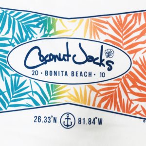 Coconut Jack's Palm Pattern White Shirt